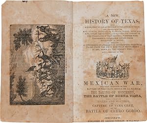 Image du vendeur pour A NEW HISTORY OF TEXAS; BEING A NARRATION OF THE ADVENTURES OF THE AUTHOR IN TEXAS, AND A DESCRIPTION OF THE SOIL, CLIMATE, PRODUCTIONS, MINERALS, TOWNS, BAYS, HARBORS, RIVERS, INSTITUTIONS, AND MANNERS AND CUSTOMS OF THE INHABITANTS OF THAT COUNTRY. mis en vente par William Reese Company - Americana