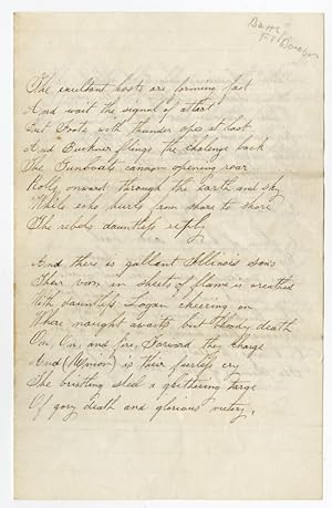 [MANUSCRIPT ODE TO UNION VICTORY AT FORT DONELSON]