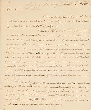 [AUTOGRAPH LETTER, SIGNED, FROM GEORGE K. TAYLOR TO BUSHROD WASHINGTON, CONCERNING A DISPUTE WITH...