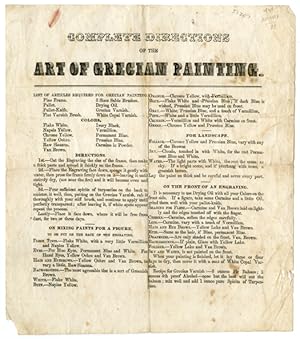 COMPLETE DIRECTIONS OF THE ART OF GRECIAN PAINTING