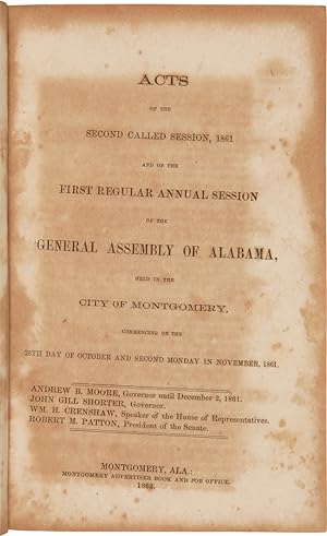 ACTS OF THE SECOND CALLED SESSION, 1861. AND OF THE FIRST REGULAR SESSION OF THE GENERAL ASSEMBLY...