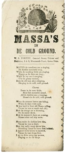 Seller image for MASSA'S IN DE COLD GROUND [caption title] for sale by William Reese Company - Americana