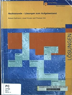 Seller image for Rechtskunde; Lsungen zum Aufgabenbd. for sale by books4less (Versandantiquariat Petra Gros GmbH & Co. KG)