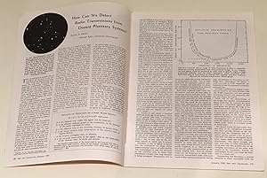 Image du vendeur pour How can we detect radio transmissions from distant planetary systems?' pp. 140-143 in Sky and Telescope, Vol. XIX, No. 3, January 1960. Original printed wrappers. PROJECT OZMA: THE BIRTH OF SETI AND THE DRAKE EQUATION mis en vente par Landmarks of Science Books