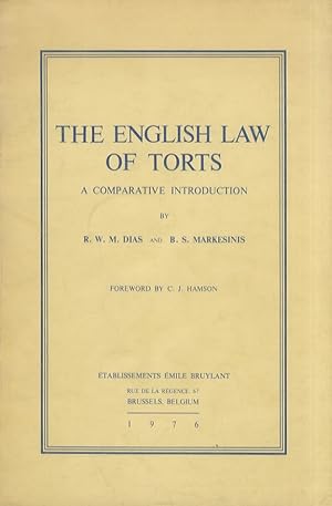 Seller image for The English Law of Torts. A Comparative Introduction. [.] Foreword by C.J. Hamson. for sale by Libreria Oreste Gozzini snc