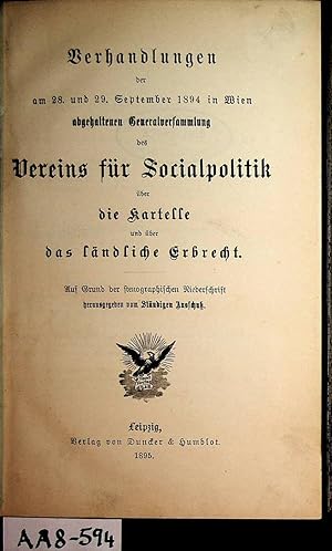 Verhandlungen der am 28. und 29. September 1894 in Wien abgehaltenen Generalversammlung des Verei...