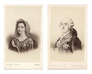 Seller image for Franoise. d'Aubign, Marquise de Maintenon und Louis XVI. 2 Orig.-Photos nach Stichen. for sale by Antiquariat Les-art