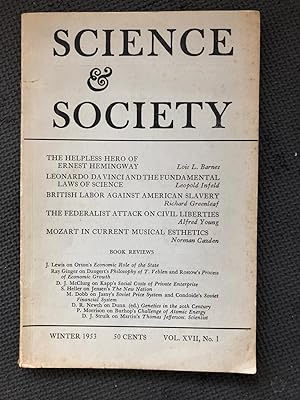 Science and Society, Vol. XVII, no. 1, Winter 1953