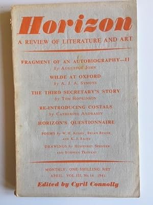 Bild des Verkufers fr HORIZON April 1941 Vol. 111 No. 16 zum Verkauf von THE BOOKSNIFFER