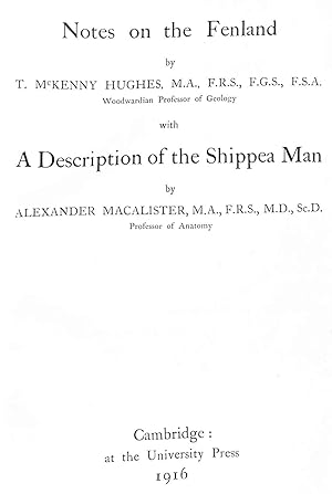 Bild des Verkufers fr Notes on the Fenland with a Description of the Shippea Man. zum Verkauf von WeBuyBooks