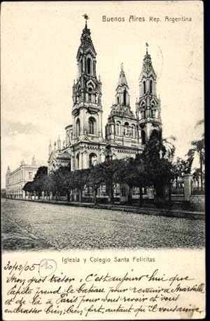 Bild des Verkufers fr Ansichtskarte / Postkarte Buenos Aires Argentinien, Iglesia y Colegio Santa Felicitas zum Verkauf von akpool GmbH