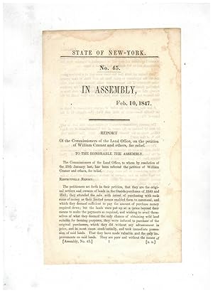 REPORT OF THE COMMISSIONERS OF THE LAND OFFICE, ON THE PETITION OF WILLIAM CRAMER AND OTHERS, FOR...