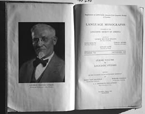 Curme Volume of Linguistic Studies. - (Language Monographs; Number VII, December, 1930)