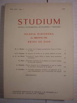 Studium Vol. XXIV. Fasc. 1 - 1984 Iglesia Misionera al servicio del Reino de Dios