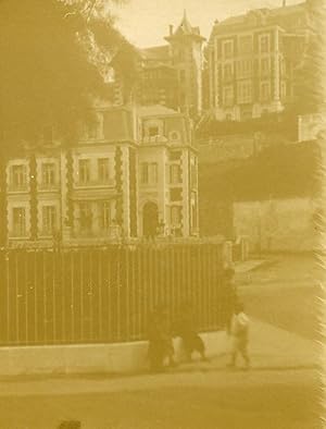 Spain San Sebastian Villa Alta Deroulede Old Amateur Stereoview Photo 1900