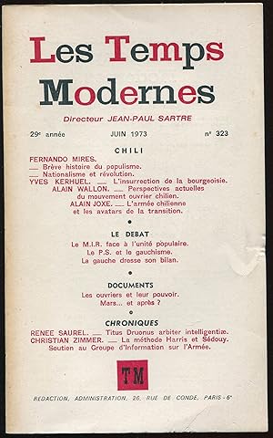 Image du vendeur pour Les Temps Modernes n323, juin 1973 - Chili mis en vente par LibrairieLaLettre2