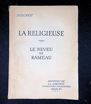 Bild des Verkufers fr La religieuse - Le neveu de rameau. zum Verkauf von LibrairieLaLettre2