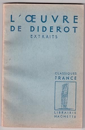 Seller image for L'oeuvre de Diderot - Extraits for sale by LibrairieLaLettre2