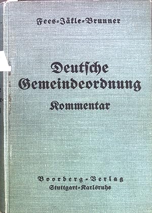 Bild des Verkufers fr Deutsche Gemeindeordnung. zum Verkauf von books4less (Versandantiquariat Petra Gros GmbH & Co. KG)