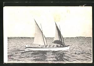 Seiden-Carte postale Golfe Juan, bateau vor der Küste