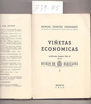 Image du vendeur pour VIETAS ECONOMICAS, PUBLICADAS DURANTE 1942-1943 EN EL DIARIO DE BARCELONA DE AVISOS Y NOTICIAS, I mis en vente par Libreria 7 Soles