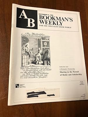 Bookmans Weekly Bookmans Weekly for The Specialist Book World December 8, 1986 A Romantic Partn...