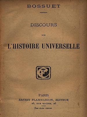 Bild des Verkufers fr Discours sur l'histoire universelle zum Verkauf von Librodifaccia