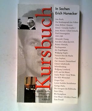 Bild des Verkufers fr In Sachen Erich Honecker. Kursbuch Heft 111. zum Verkauf von ANTIQUARIAT Franke BRUDDENBOOKS