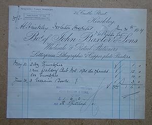 Imagen del vendedor de Invoice of John Baxter & Sons. Hinckley. Stationers & Printers. Dated 1919. a la venta por N. G. Lawrie Books