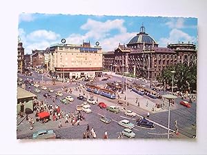 AK. München. Stachus mit Justizpalast. Straßenbahn. Vogelperspektive.