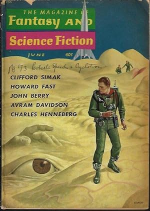 Immagine del venditore per The Magazine of FANTASY AND SCIENCE FICTION (F&SF): June 1960 venduto da Books from the Crypt