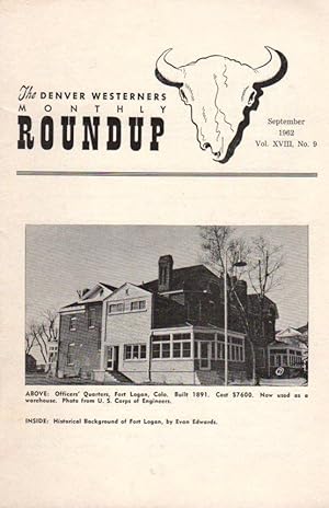 Seller image for The Denver Westerners' Monthly Roundup: September 1962, Vol 18, No. 9 for sale by Clausen Books, RMABA