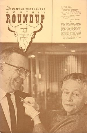Bild des Verkufers fr The Denver Westerners' Monthly Roundup: January 1963, Vol 14, No. 1 zum Verkauf von Clausen Books, RMABA