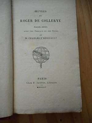 Seller image for Oeuvres de Roger de Collerye - Nouvelle edition avec une preface et des notes par M. Charles d'Hericault for sale by Frederic Delbos