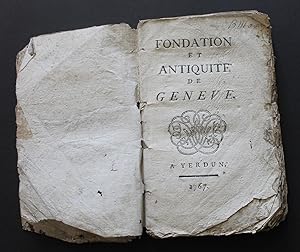 Fondation et Antiquite de Geneve.