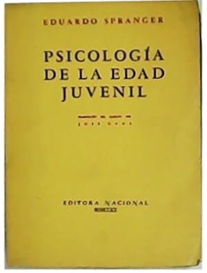 Seller image for Psicologa de la edad juvenil. Traduccin de Jos Gaos. for sale by Librera y Editorial Renacimiento, S.A.