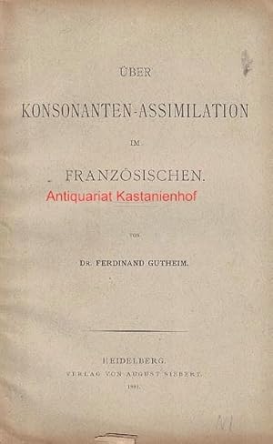 Seller image for ber Konsonanten-Assimilation im Franzsischen, for sale by Antiquariat Kastanienhof