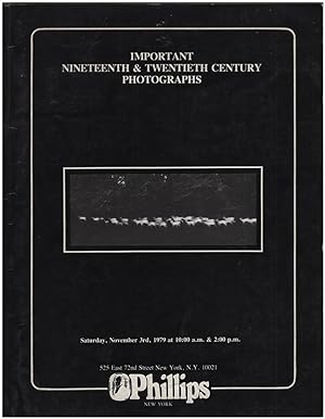 Seller image for Important Nineteenth and Twentieth Century Photographs (Sale 240, Nov 3, 1979) for sale by Diatrope Books