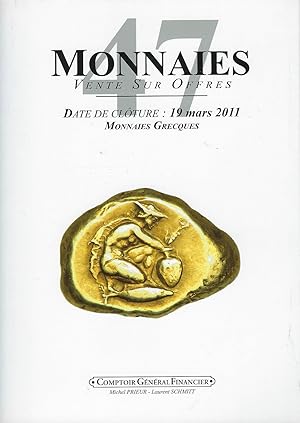 Seller image for Vente sur Offres. Monnaies 47. Monnaies grecques, 19 mars 2011 for sale by Librairie Archaion