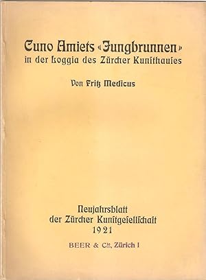 Seller image for Neujahrsblatt der Zrcher Kunstgesellschaft 1921. Cuno Amiets "Jungbrunnen" in der Loggia des Zrcher Kunsthauses (C.Amiet 1868-1961) for sale by Antiquariat Andreas Schwarz