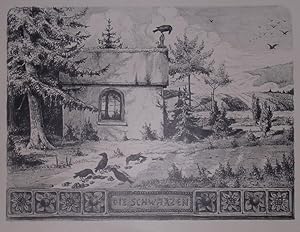 W.Schulte vom Brühl Wiesbaden 1904, Krähen bei einer Waldkapelle