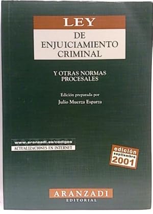 Imagen del vendedor de Ley De Enjuiciamiento Criminal Y Otras Normas Procesales a la venta por SalvaLibros