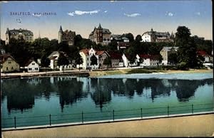Bild des Verkufers fr Ansichtskarte / Postkarte Saalfeld an der Saale Thringen, Saalepartie, Stadt zum Verkauf von akpool GmbH