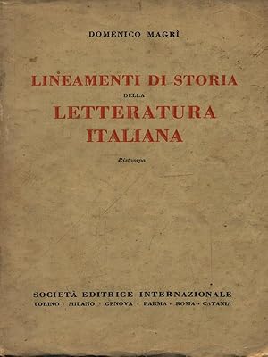 Image du vendeur pour Lineamenti di storia della letteratura italiana mis en vente par Librodifaccia