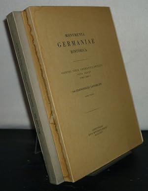 Bild des Verkufers fr Sachsenspiegel Landrecht [und] Lehnrecht. [Herausgegeben von Karl August Eckhardt]. (= Monumenta Germaniae Historica. Fontes Iuris Germanici Antiqui, Nova Series, Tomi 1 pars 1 et pars 2). zum Verkauf von Antiquariat Kretzer