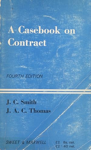 Bild des Verkufers fr A casebook on Contract. Fourth Edition. zum Verkauf von Libreria Oreste Gozzini snc