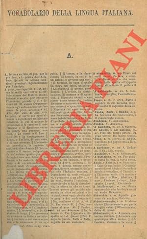 Bild des Verkufers fr Vocabolario della lingua italiana. zum Verkauf von Libreria Piani