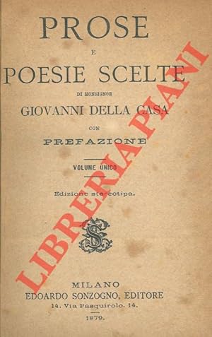 Bild des Verkufers fr Prose e poesie scelte. zum Verkauf von Libreria Piani