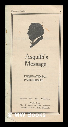 Seller image for Asquith's message : international partnership for sale by MW Books