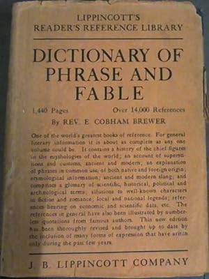 Bild des Verkufers fr Dictionary of Phrase and Fable zum Verkauf von Chapter 1